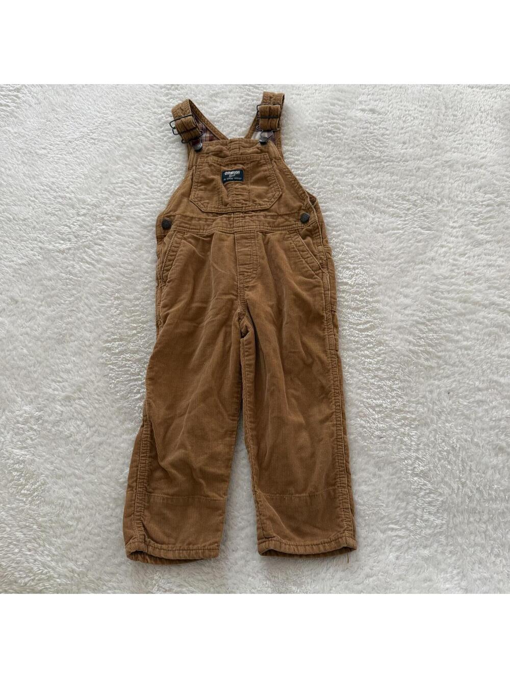 3t Oshkosh Corduroy Neutral Overalls
